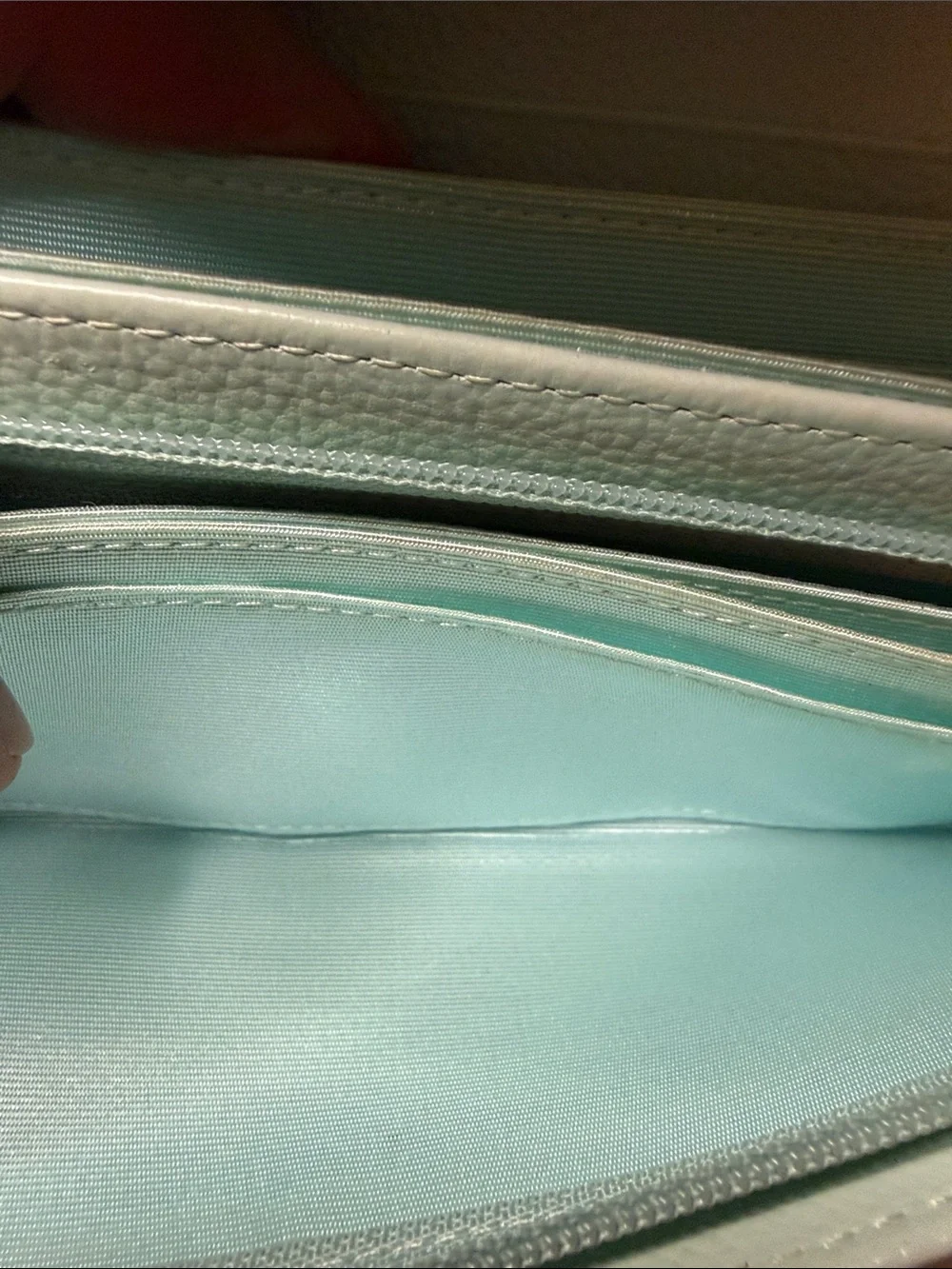 Samantha Thavasa Mint Green Petit Choice Pebbled Leather Wallet with Gold Trim
